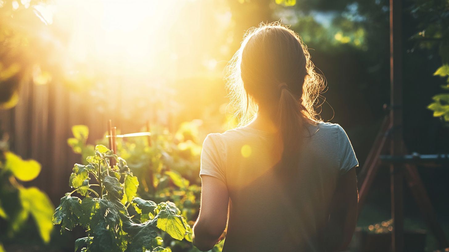 Een Vrouw Begint Haar Eerste Moestuin In Haar Achtertuin.